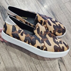 Cole Haan Grandpro Spectator Slip On Women's 9 Leopard Print NWOB